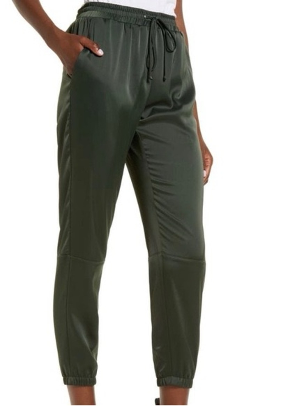 Nordstrom Socialite Green Satin Joggers
